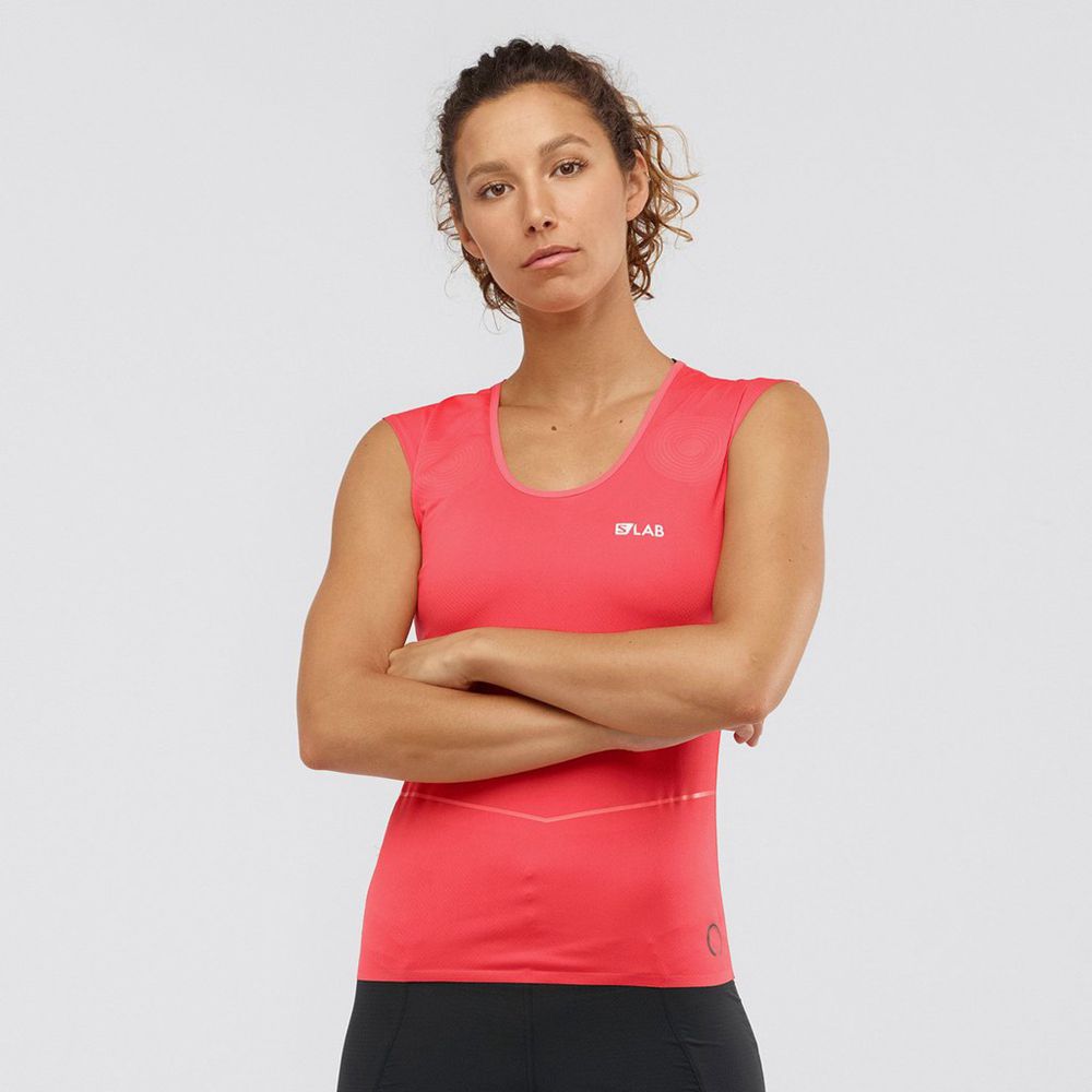 SALOMON S/LAB NSO SL Philippines - Women's Tank - Orangered | 904673-QLG